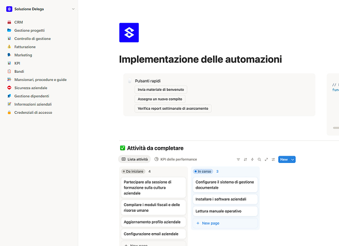 Implementazione delle automazioni