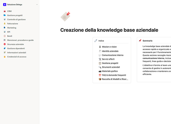 Creazione della knowledge base aziendale