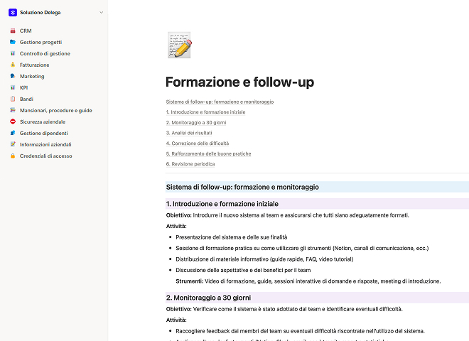 Formazione e follow-up