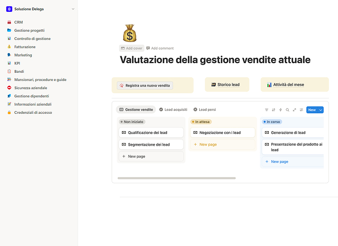 Valutazione della gestione vendite attuale