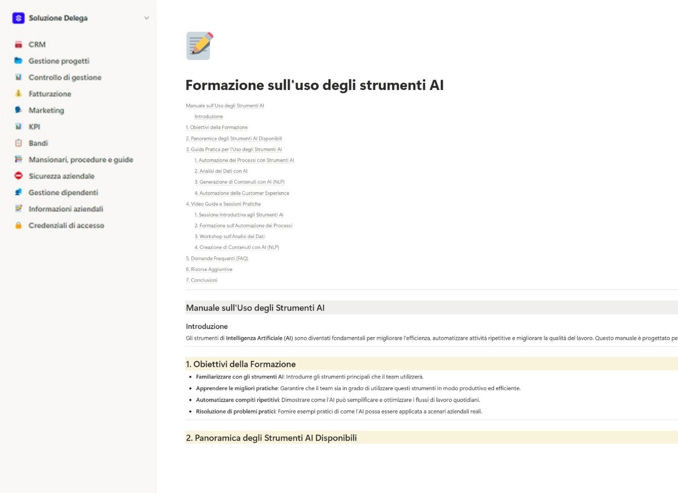 Formazione sull'uso degli strumenti AI