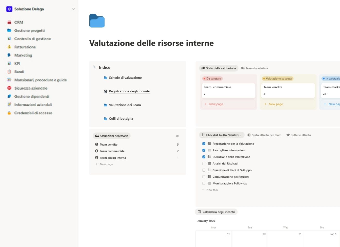 Valutazione delle risorse interne
