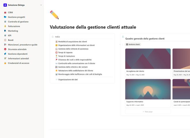 Valutazione della gestione clienti attuale
