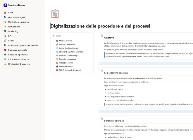 Digitalizzazione delle procedure e dei processi