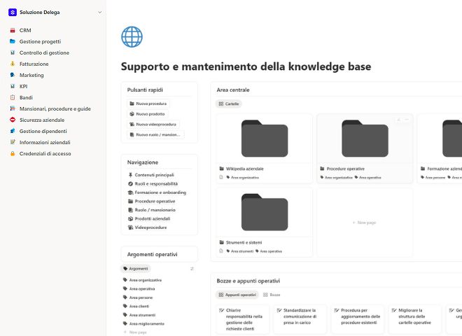 Supporto e mantenimento della knowledge base